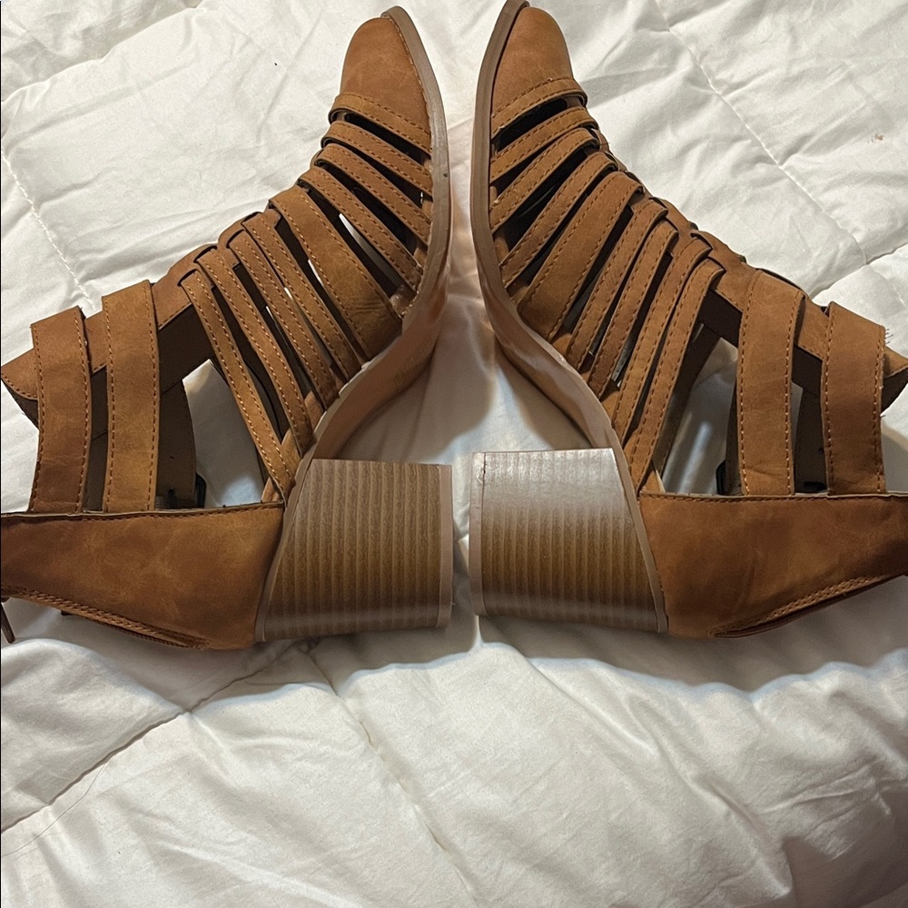 Rue21 Brown Strappy Heeled Boots